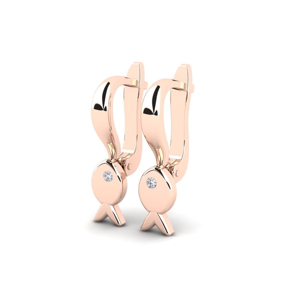 9k Oro Rosa Pendiente para Niño Fleurs