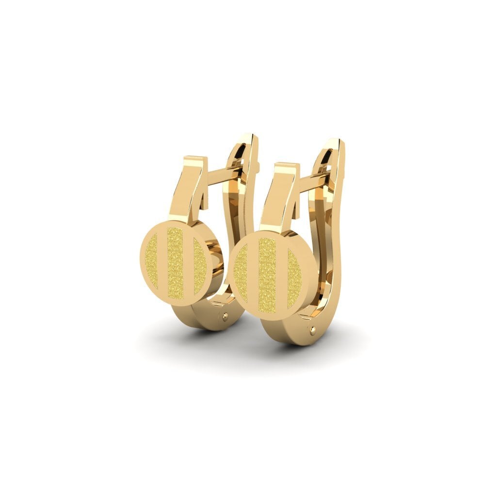 14k Oro Amarillo Pendientes Gleoi Daughter