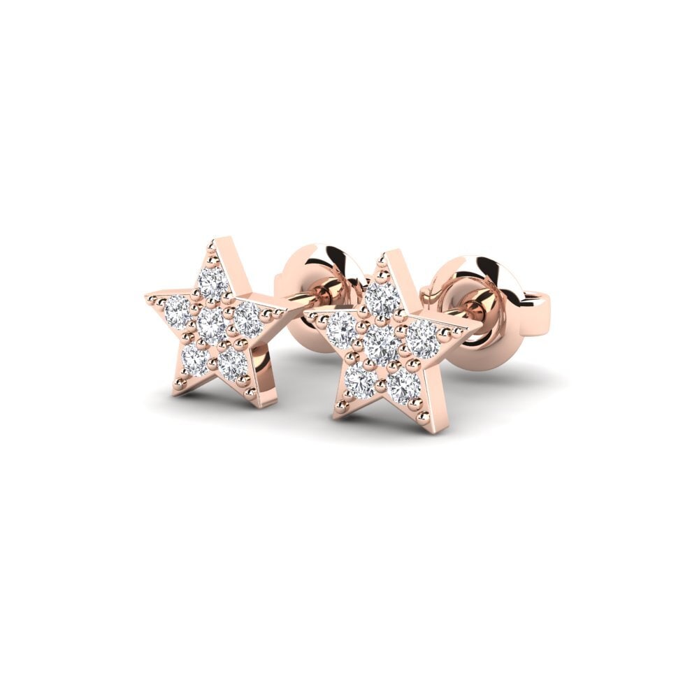 9k Oro Rosa Pendientes Jishin Daughter