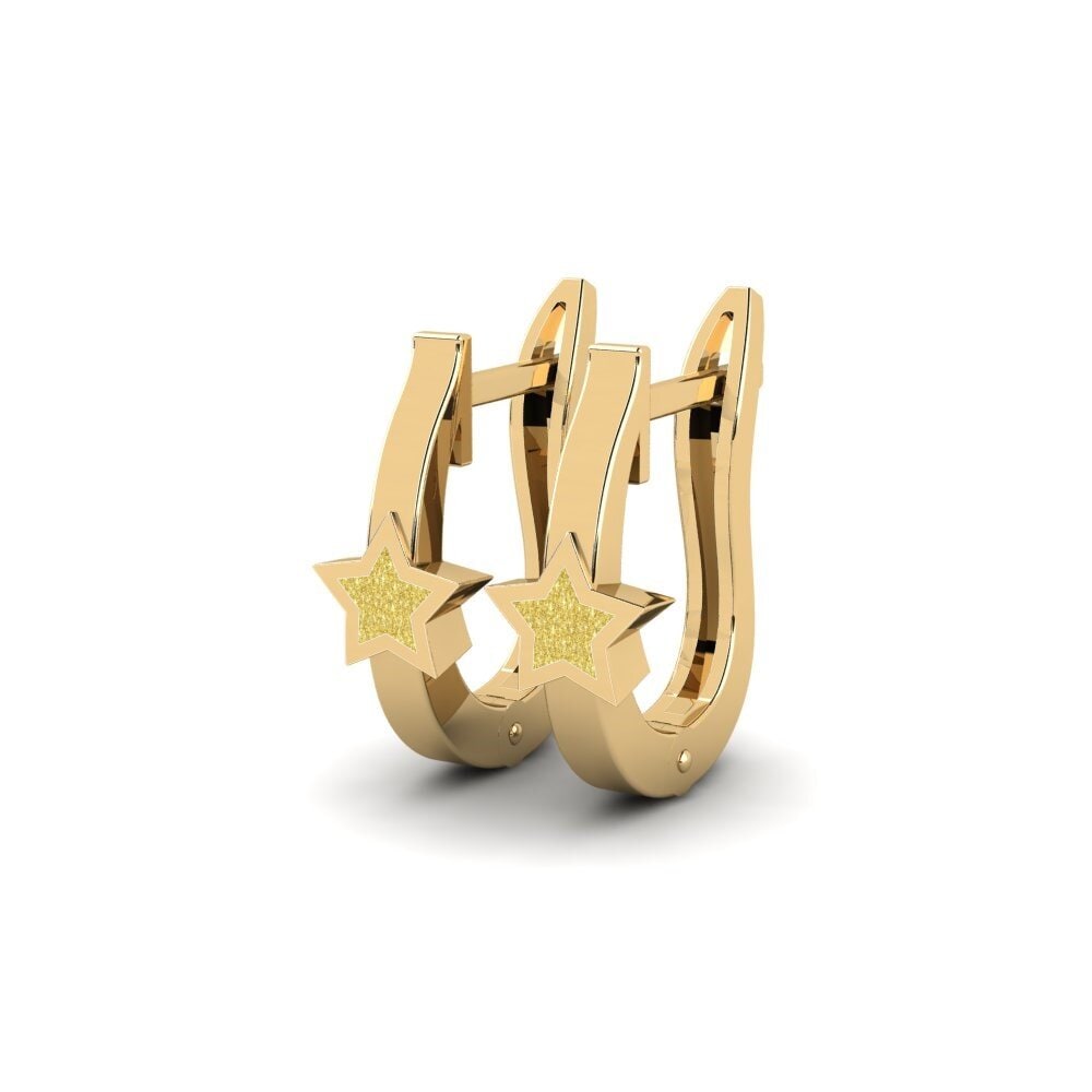14k Oro Amarillo Pendientes Marah Daughter