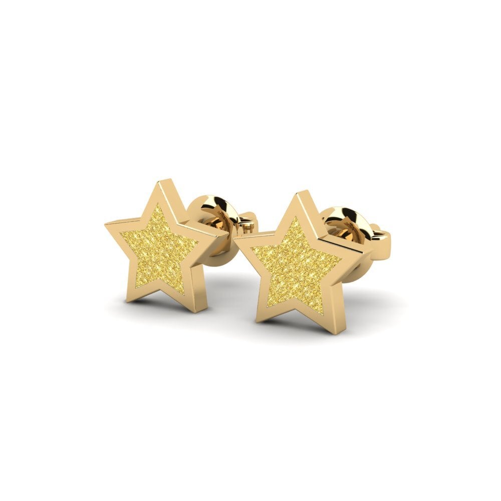 14k Oro Amarillo Pendientes Olioli Daughter