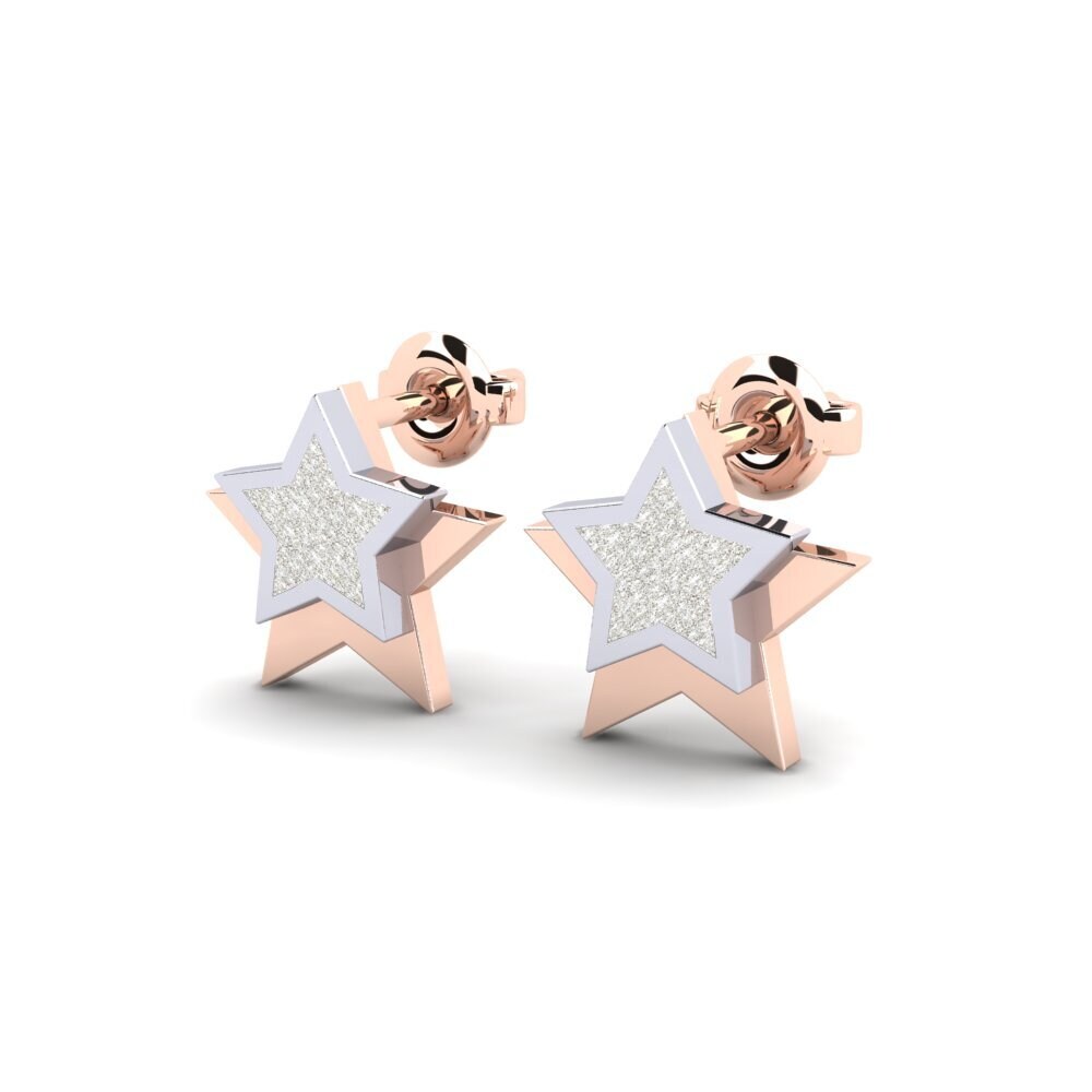 14k 로즈 & 화이트 골드 여성 귀걸이 Olioli Mother