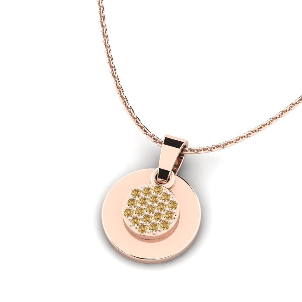 Fashion Brown Diamond 14ct Rose Gold Necklaces