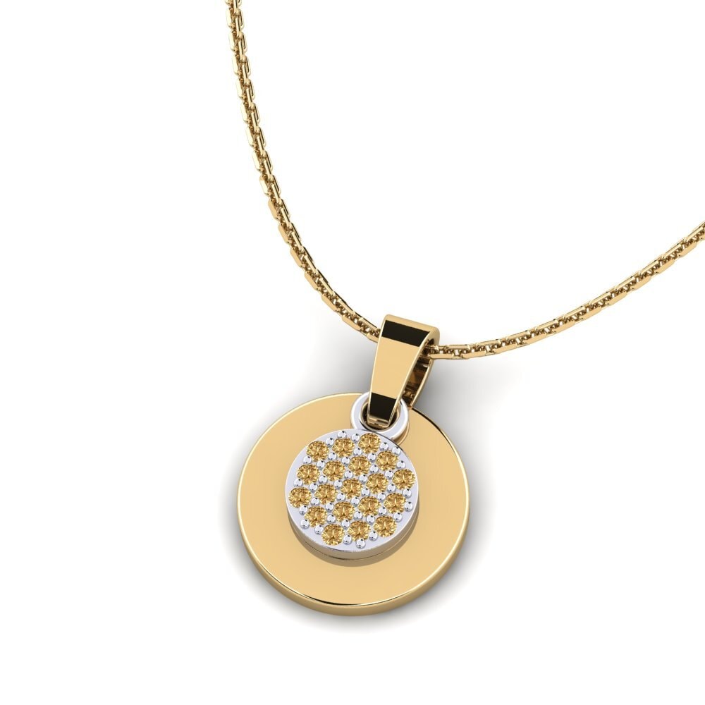 Collares 18k Oro Amarillo/Blanco Diamante café Moderno