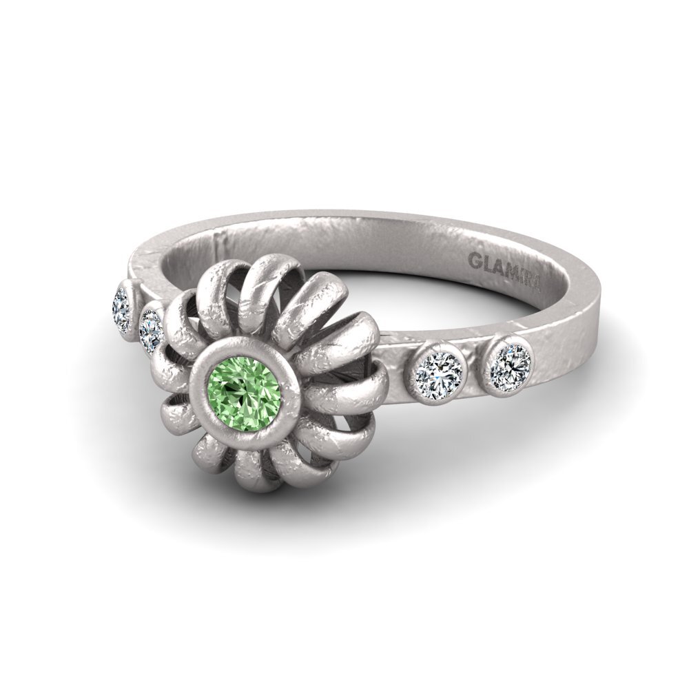 Diamante Verde Anello promessa donna Mima