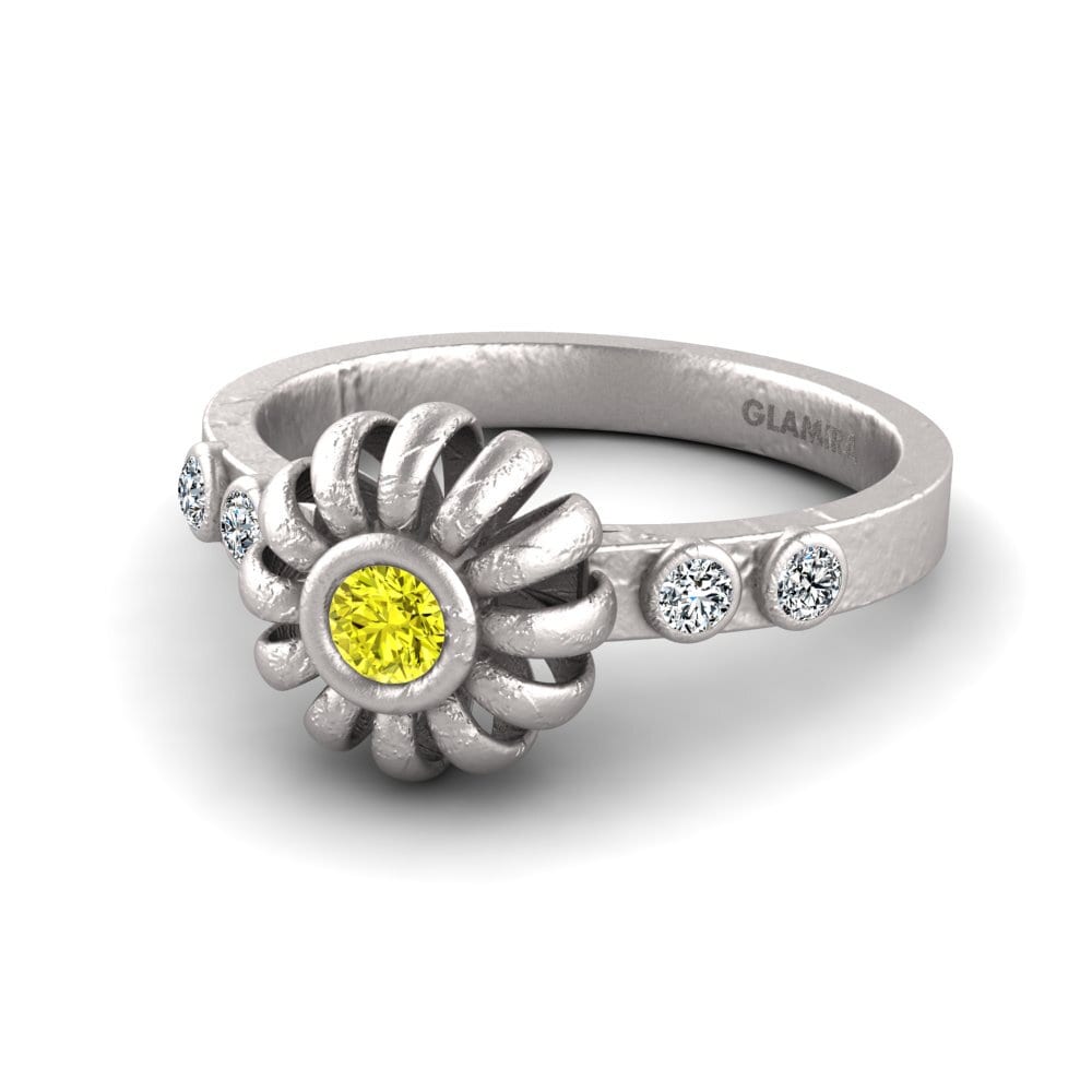 Yellow Diamond Women's Promise Ring Mima
