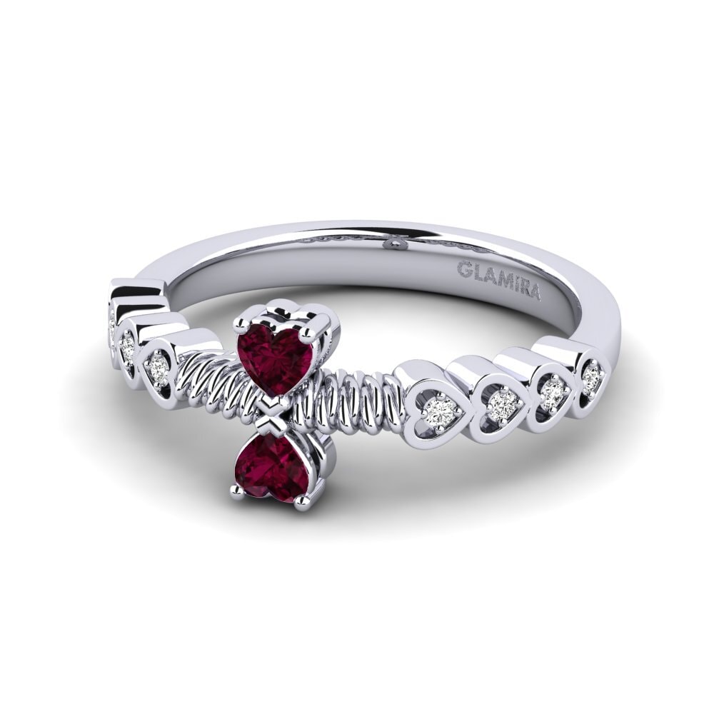 Rhodolite Garnet Women's Promise Ring Nodeles