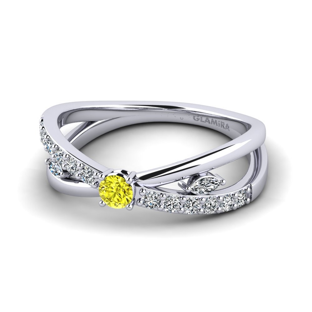 Yellow Diamond Women's Promise Ring Onen