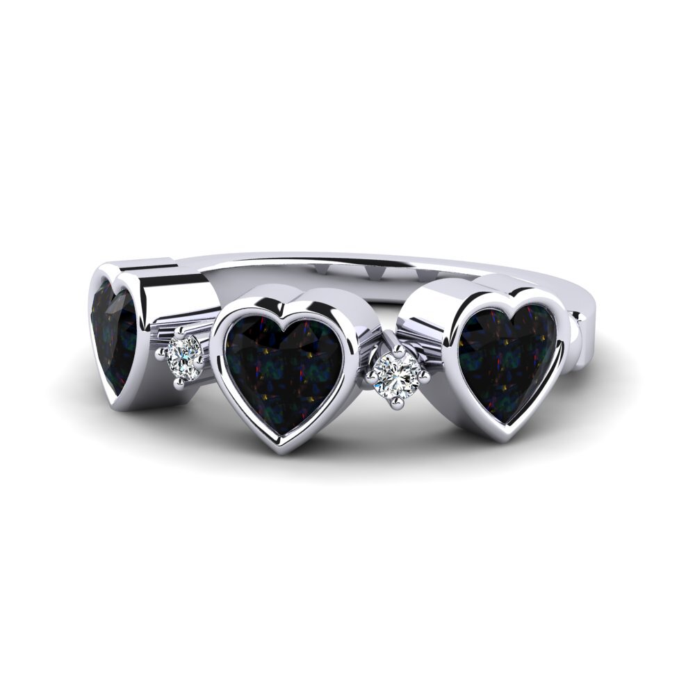 Black Opal Women's Promise Ring Osedr