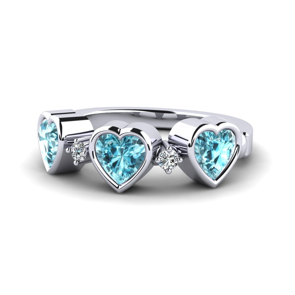 Blue Zircon Women's Promise Ring Osedr