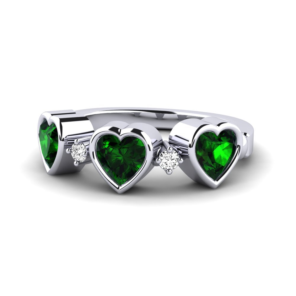 Turmalina verde Anillo promesa mujer Osedr