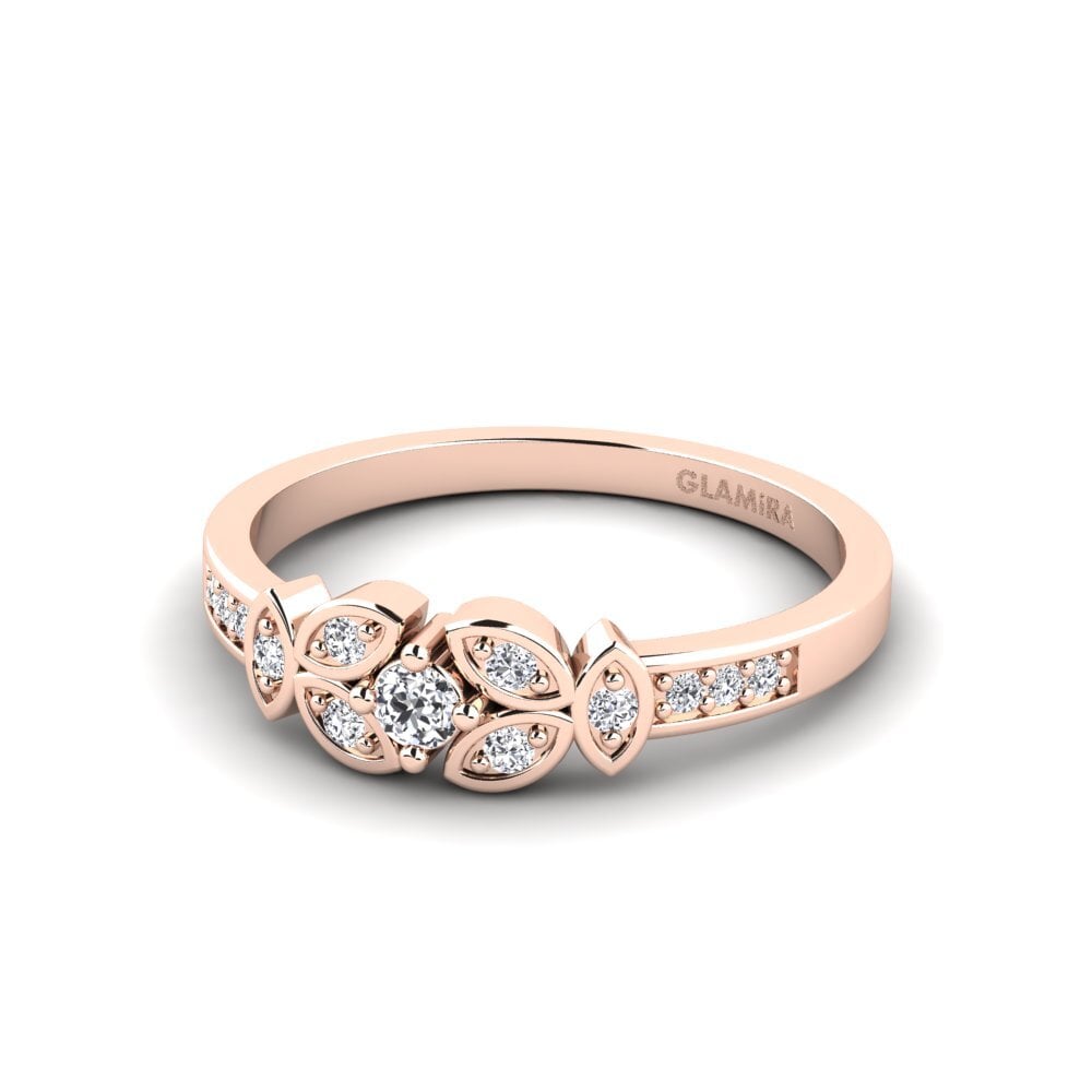 18ct Rose Gold Diamond Women's Promise Ring Oxpen