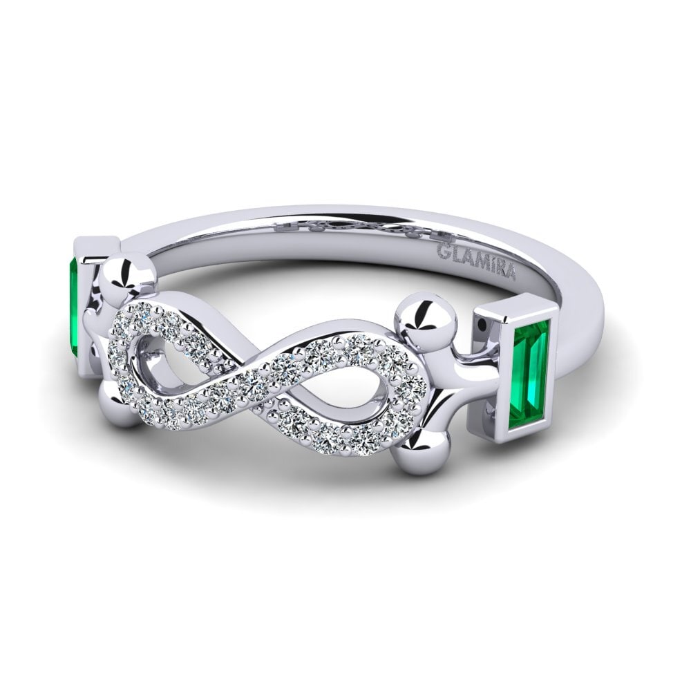 Green Zirconia Women's Promise Ring Psiathoa
