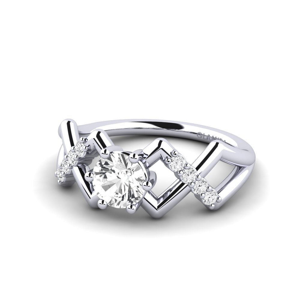 Zafiro blanco Anillo promesa mujer Rigea