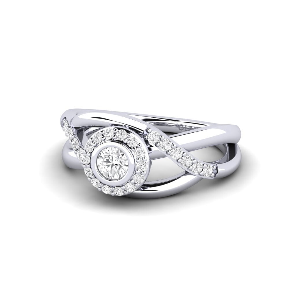 Zafiro blanco Anillo promesa mujer Rigean