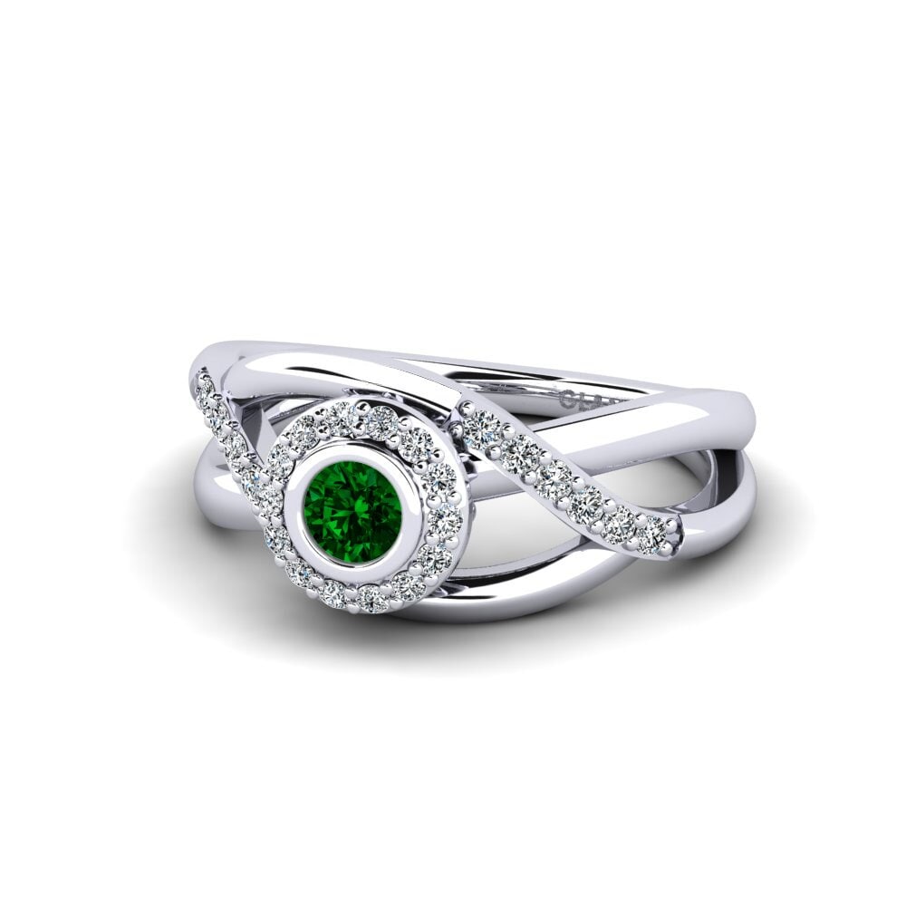 Green Zirconia Women's Promise Ring Rigean