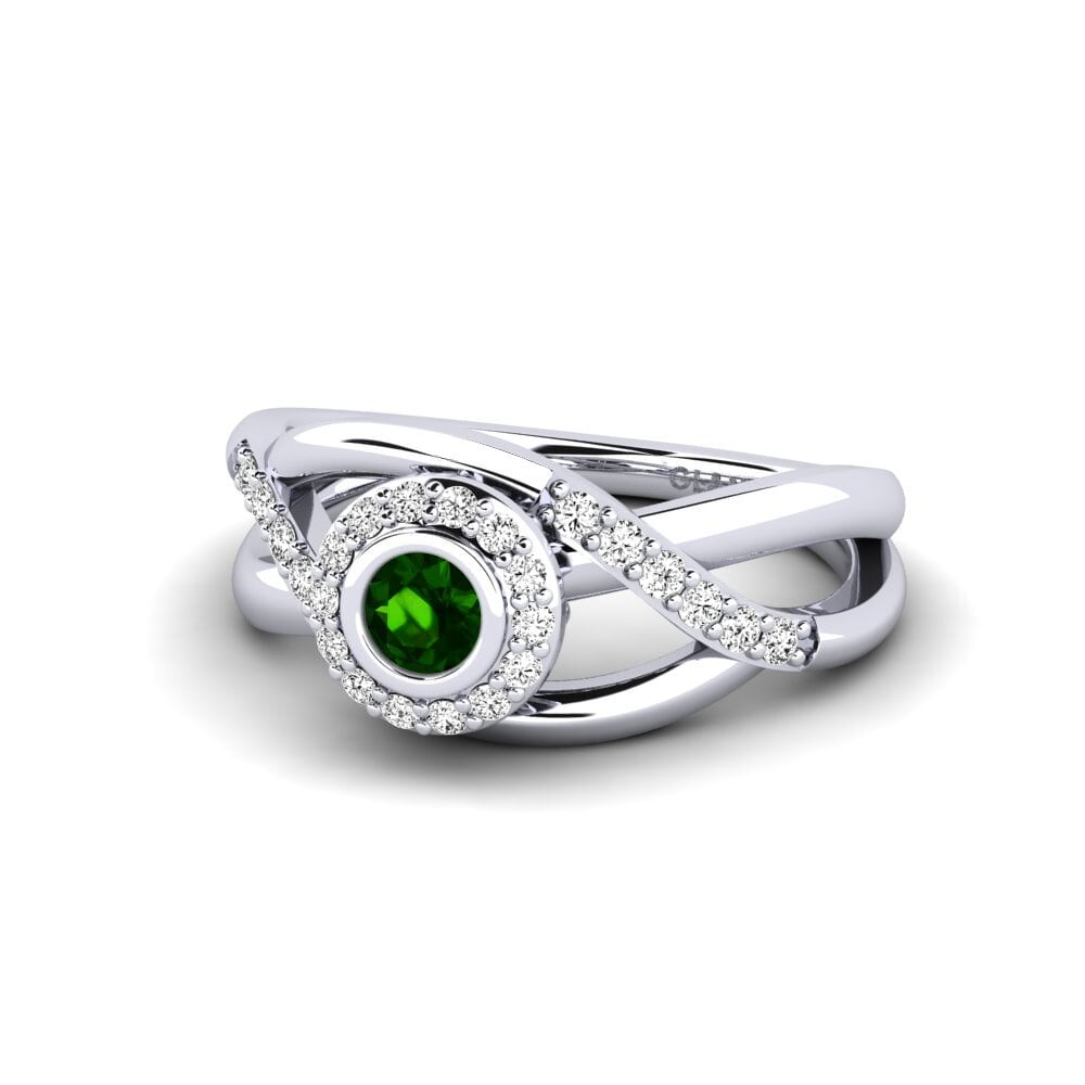 Turmalina verde Anillo promesa mujer Rigean