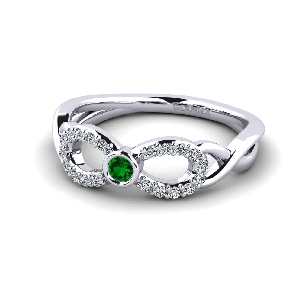 Green Zirconia Women's Promise Ring Rigeo