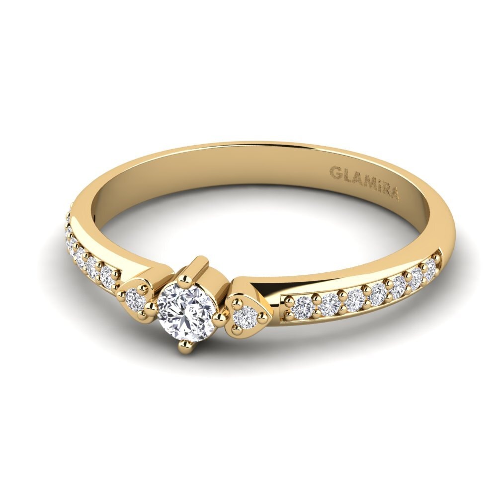 14ct Yellow Gold Lab Grown Diamond Women's Promise Ring Samingi