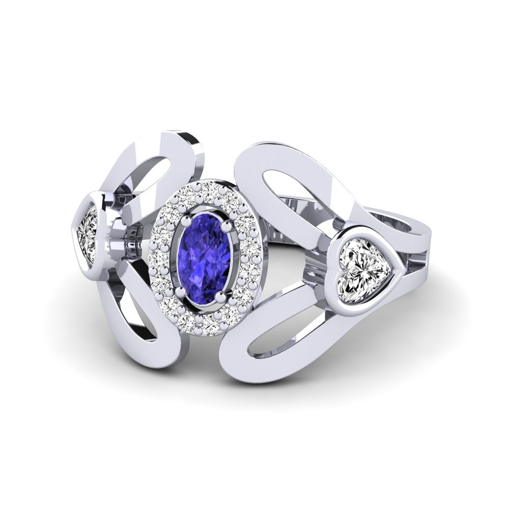 Tanzanita Anillo promesa mujer Sretonan
