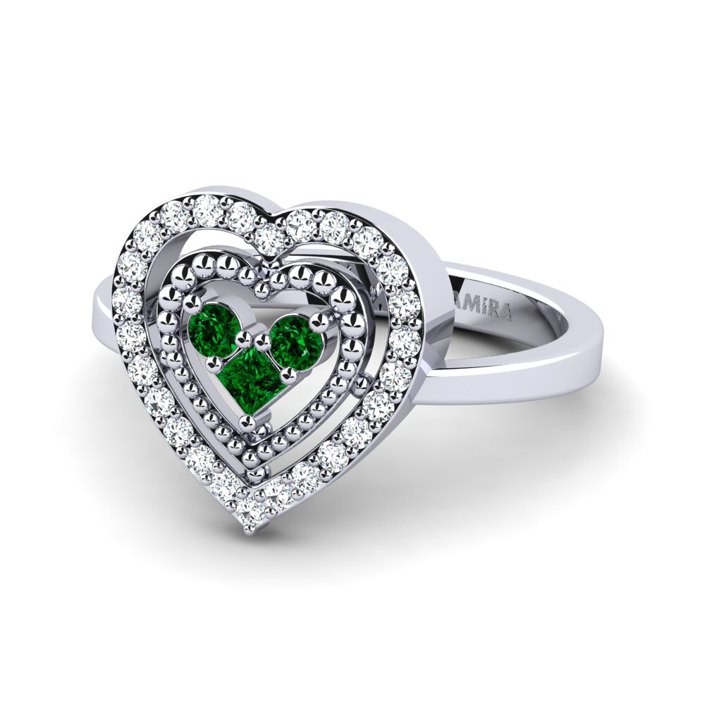 Green Zirconia Women's Promise Ring Tamant