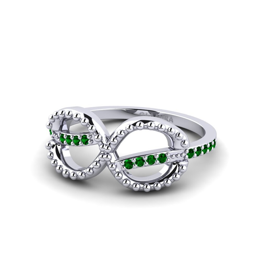 Green Zirconia Women's Promise Ring Tilf