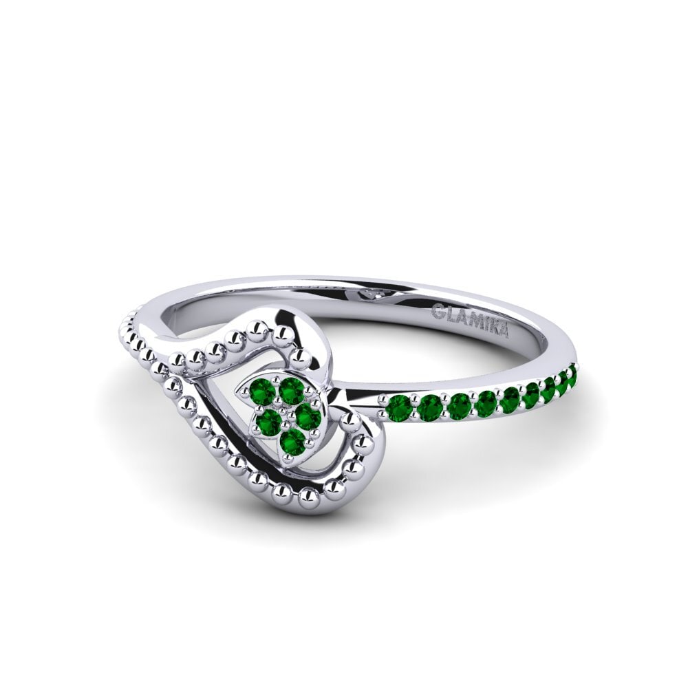 Green Zirconia Women's Promise Ring Unlit