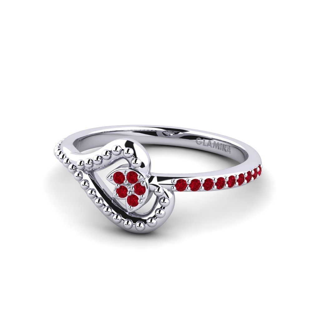 Red Zirconia Women's Promise Ring Unlit