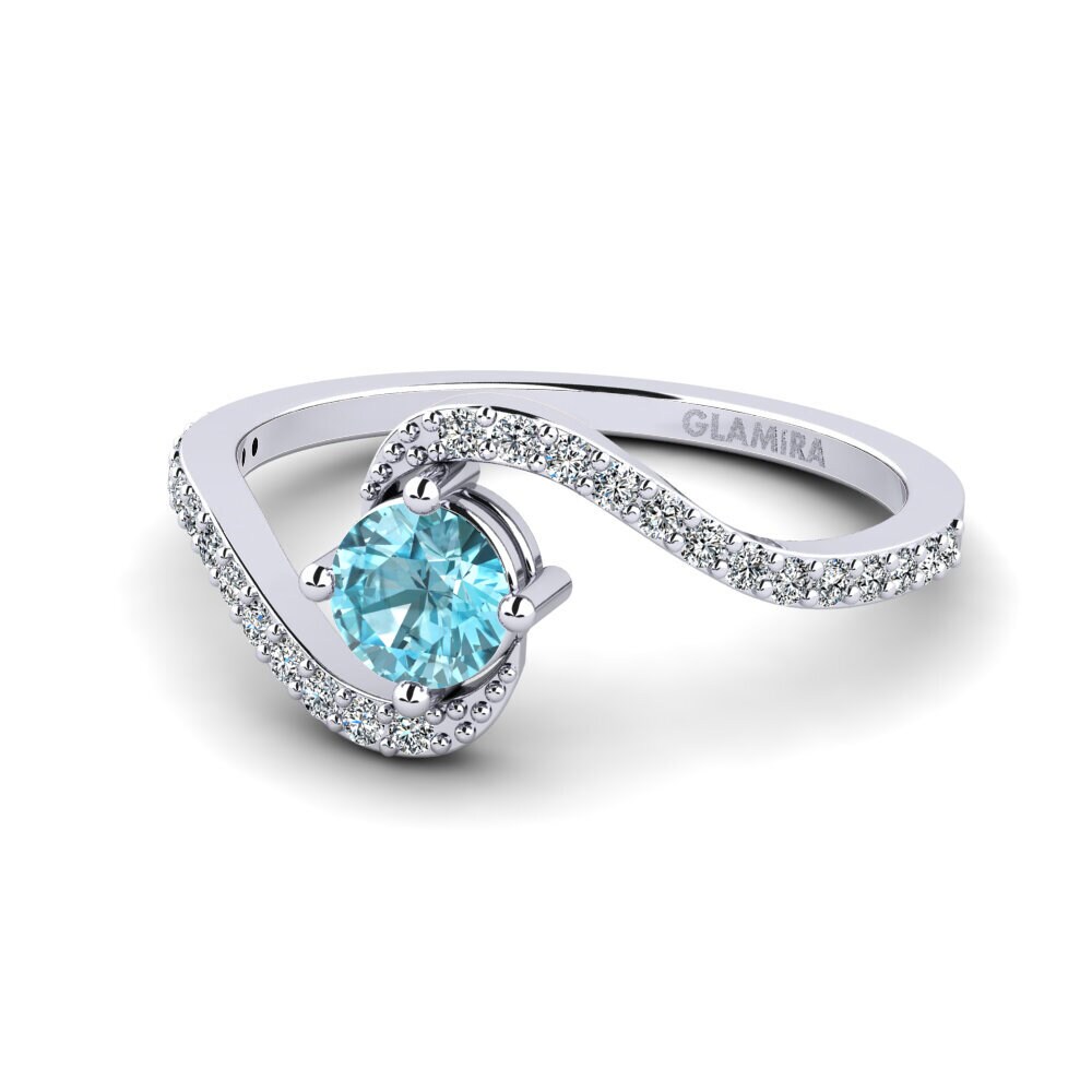 Blue Zircon Women's Promise Ring Urengan