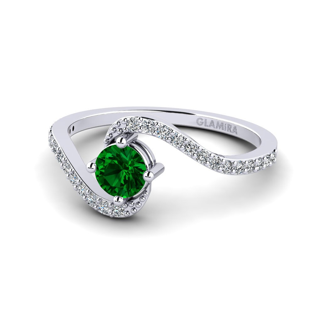 Green Zirconia Women's Promise Ring Urengan