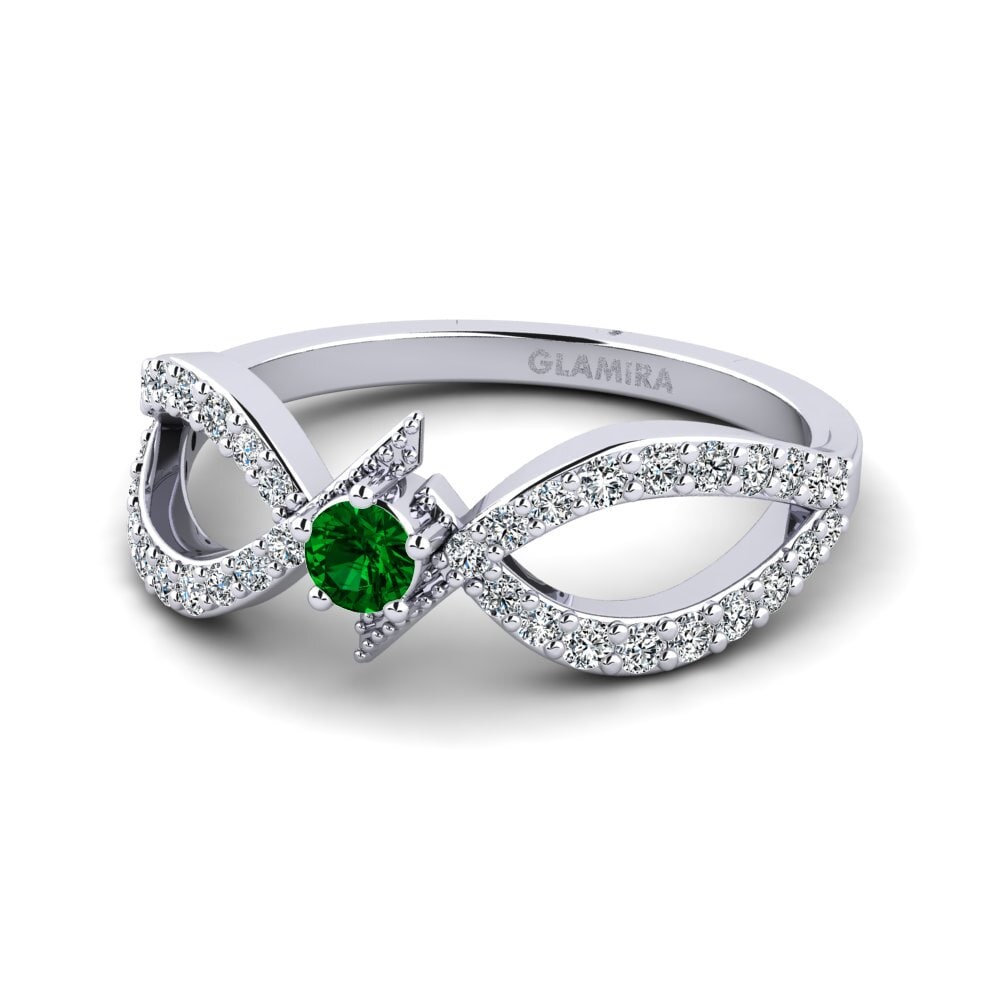 Green Zirconia Women's Promise Ring Vaurp