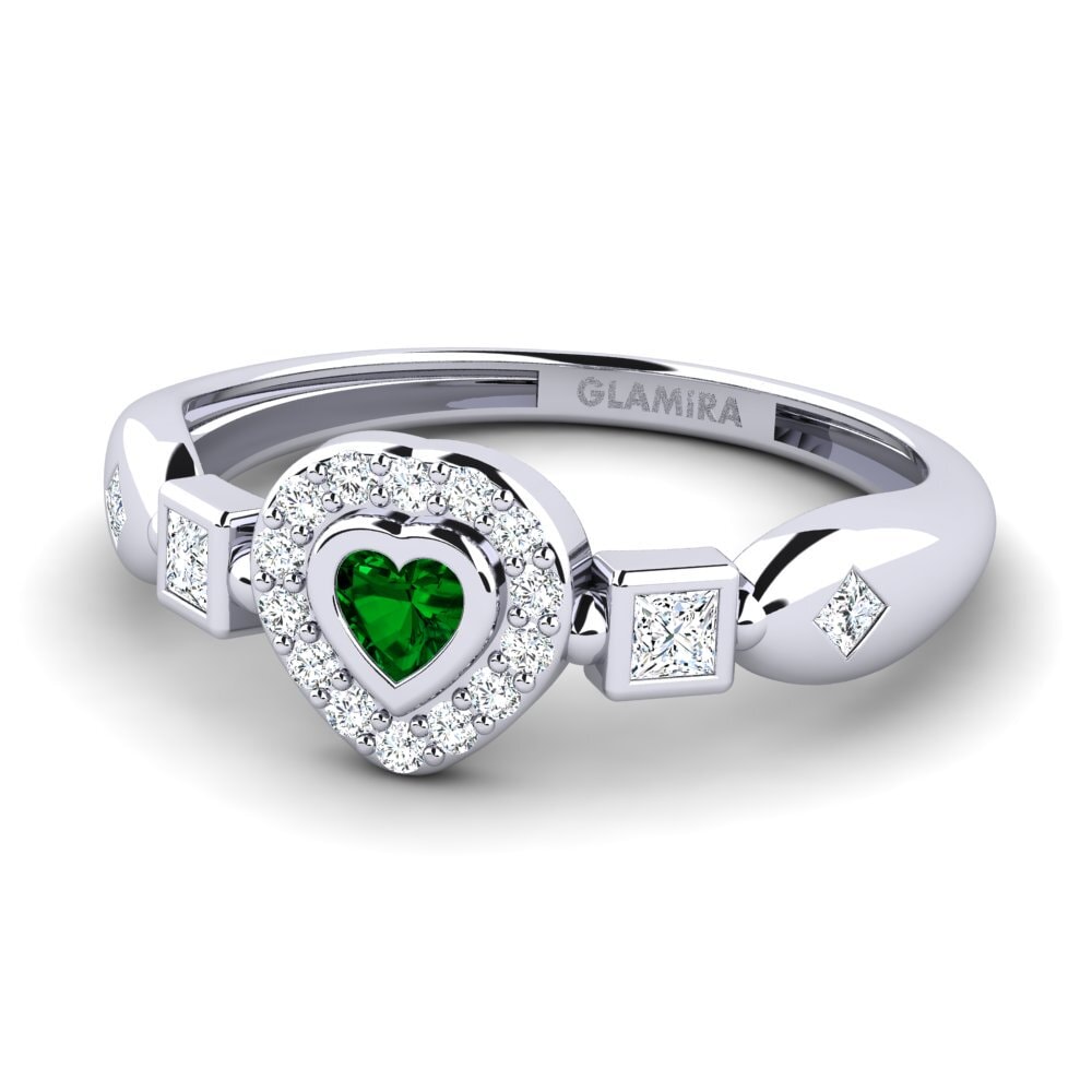 Green Zirconia Women's Promise Ring Vexata