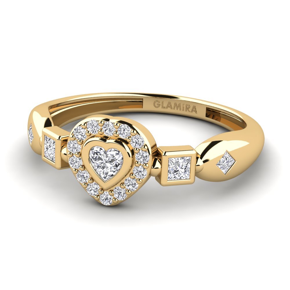14ct Yellow Gold Lab Grown Diamond Women's Promise Ring Vexata