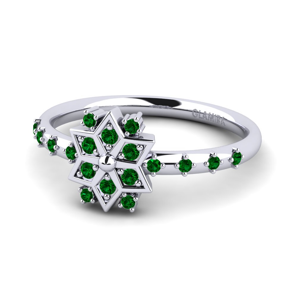 Green Zirconia Women's Promise Ring Zige