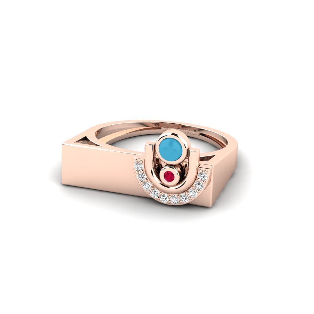 Or rose 375 Bague Aslisko