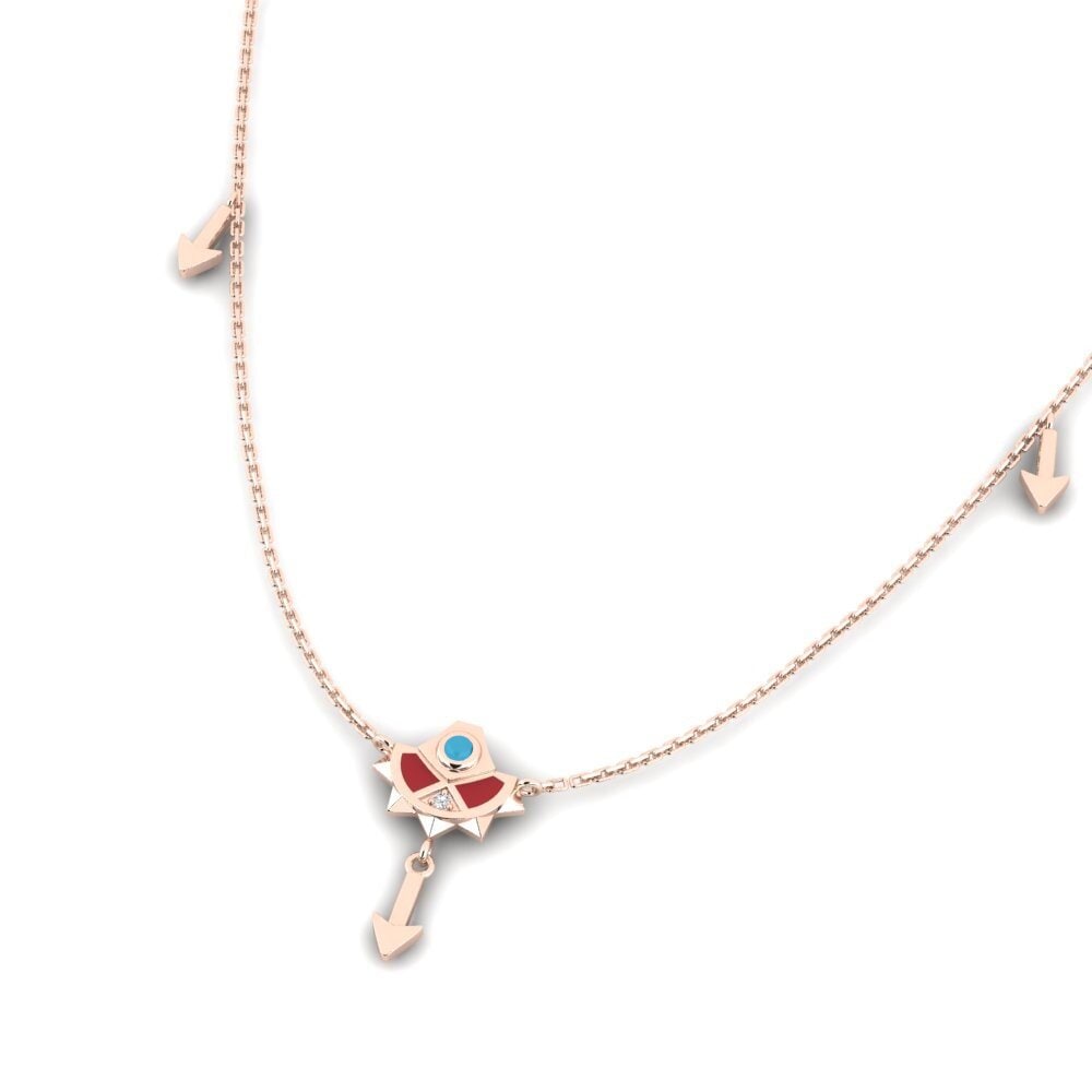 Or rose 375 Collier pour femme Bahinia