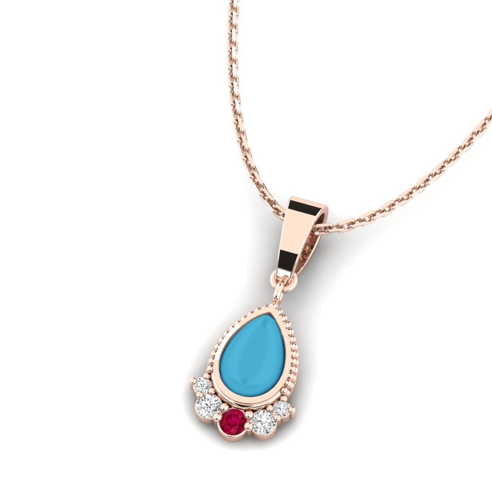 Or rose 375 Pendentif pour femme Barrejat