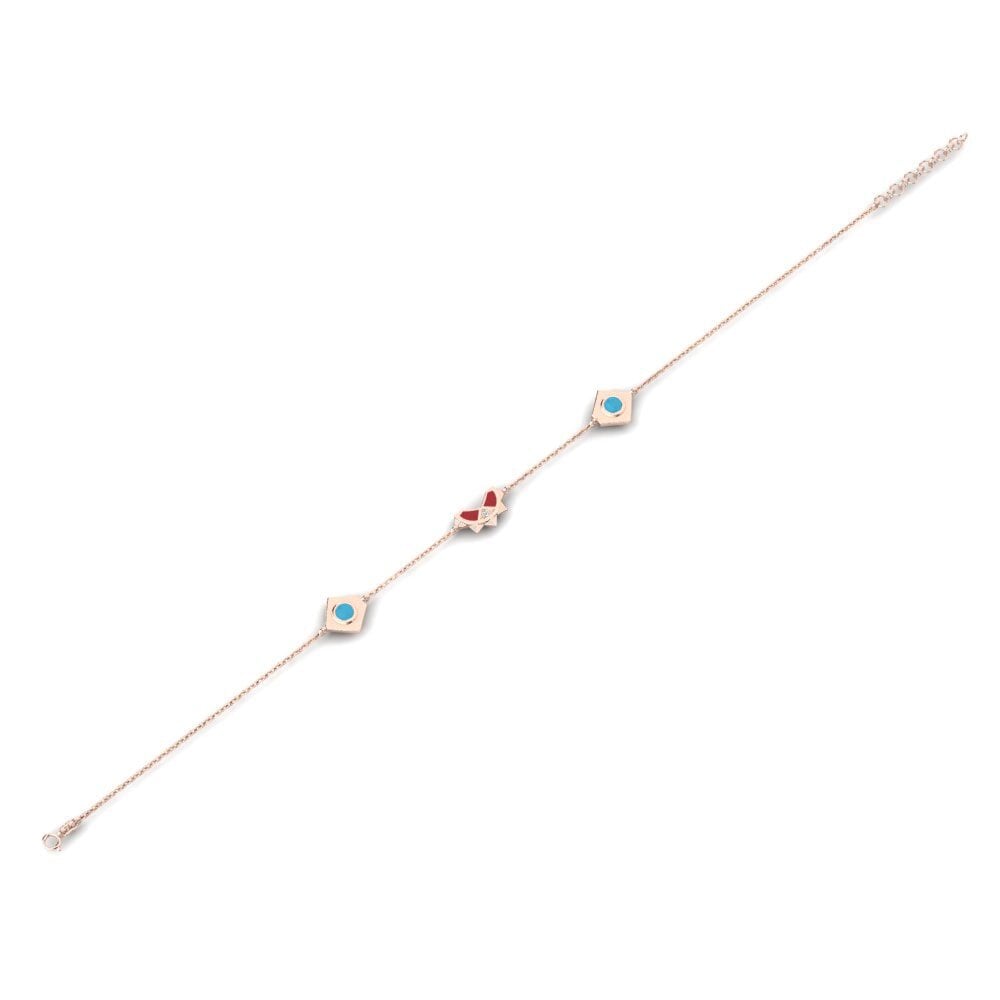 Or rose 375 Bracelet pour femme Blauwe