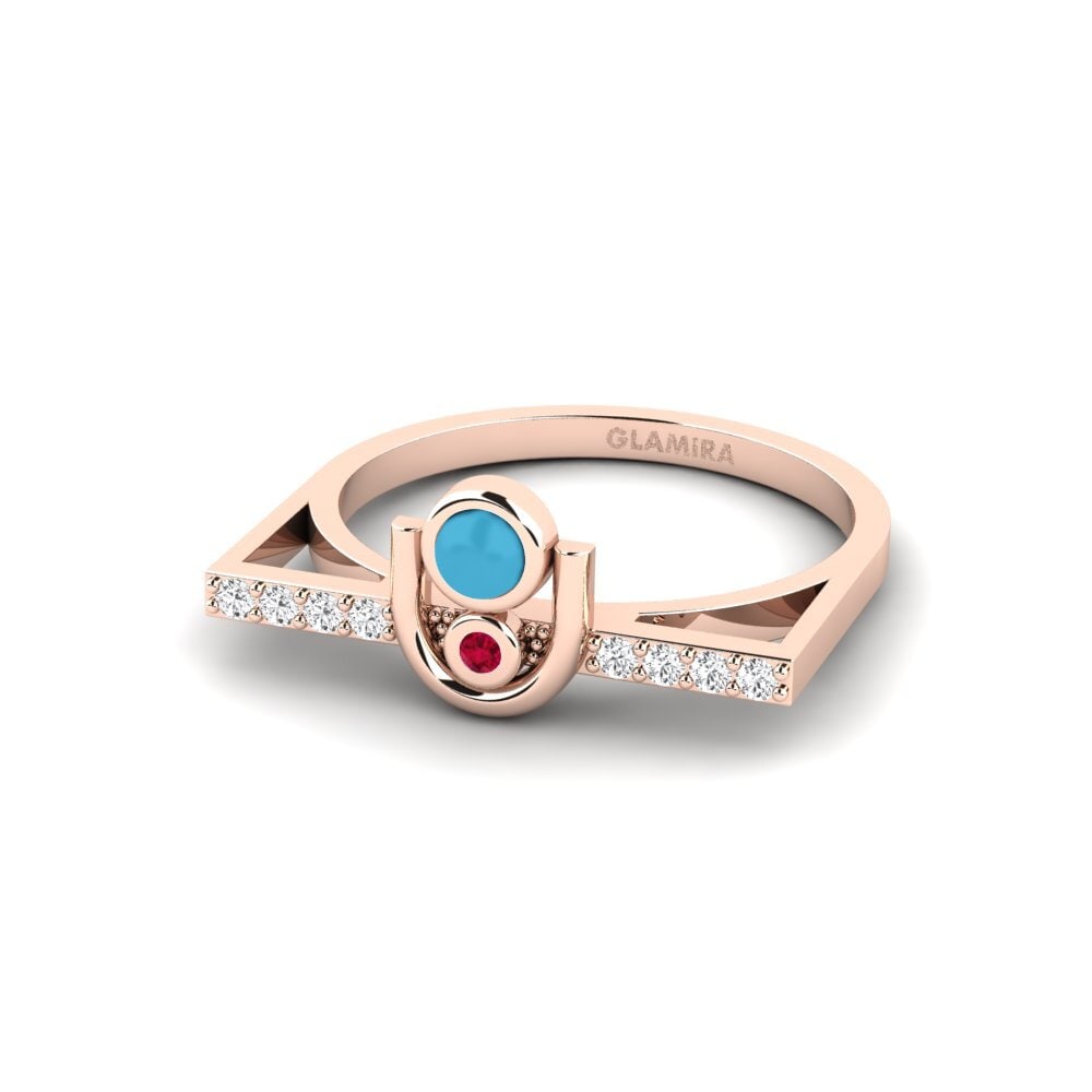 Or rose 375 Bague Casoria