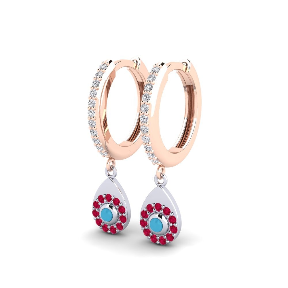 14K Rose & White Gold Earring Hididy
