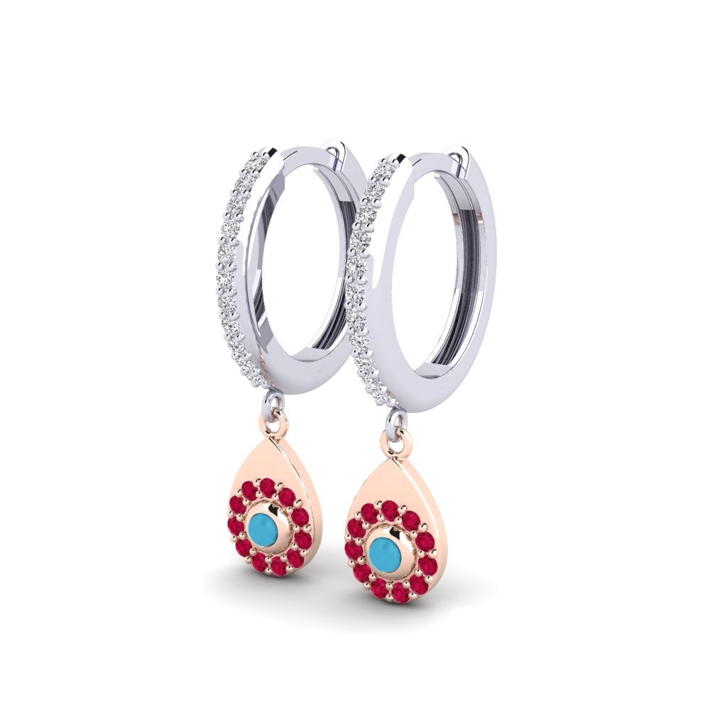 14k White & Rose Gold Women's Earring Hididy