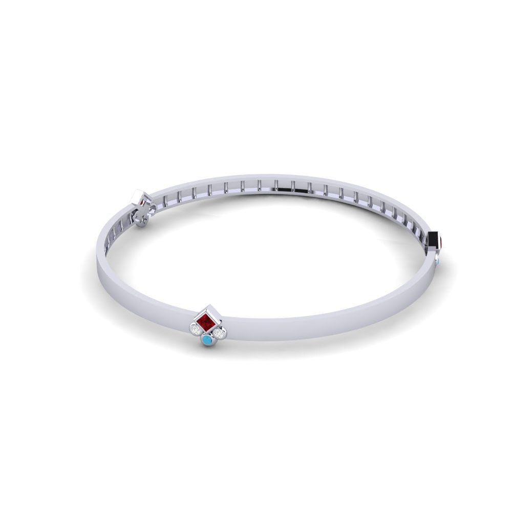 Or Blanc 750 Bracelet jonc femme Ihulog