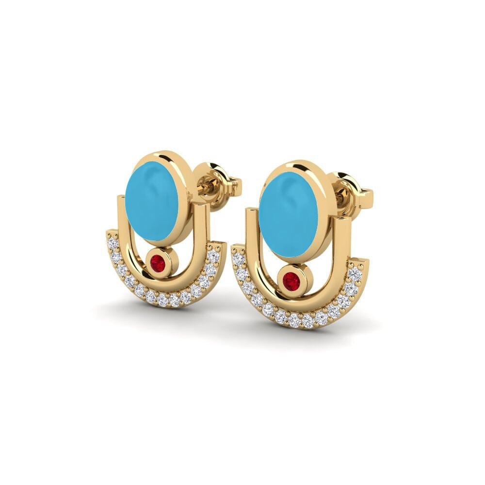 Đá Zirconia Đỏ Bông tai nữ Livorno