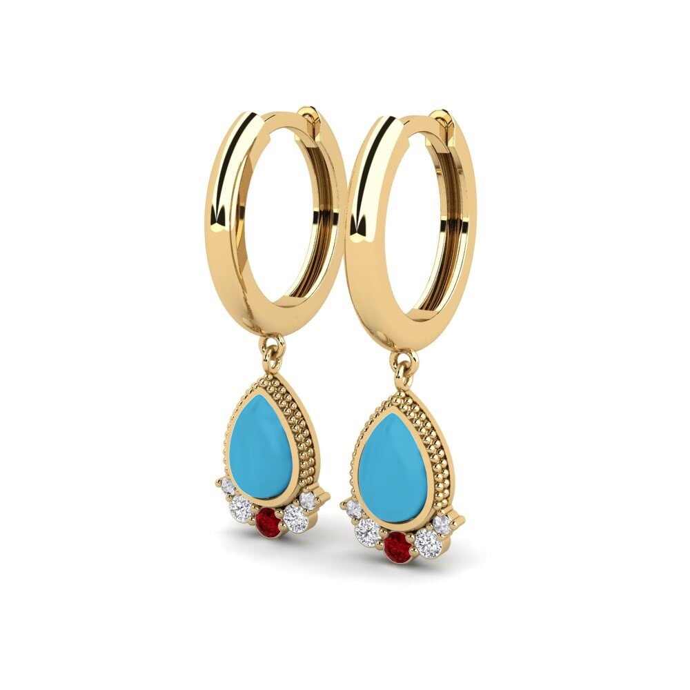 Đá Zirconia Đỏ Bông tai nữ Mieszany