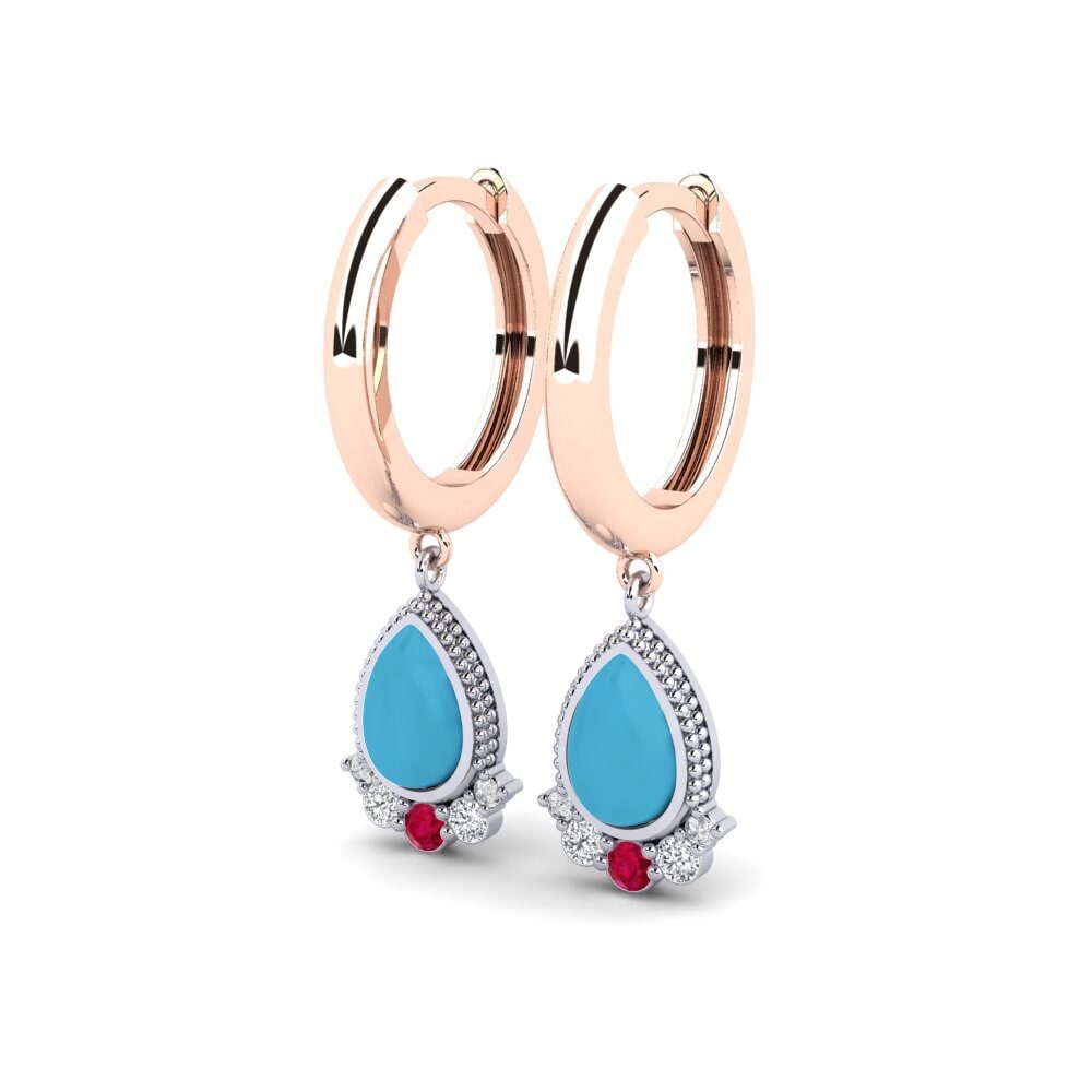 14K Rose & White Gold Earring Mieszany