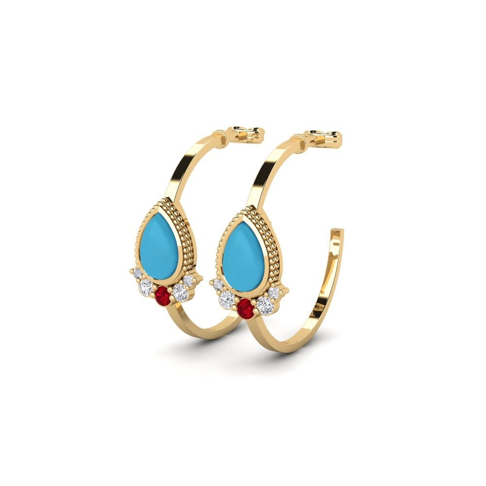 Đá Zirconia Đỏ Bông tai nữ Mixtum