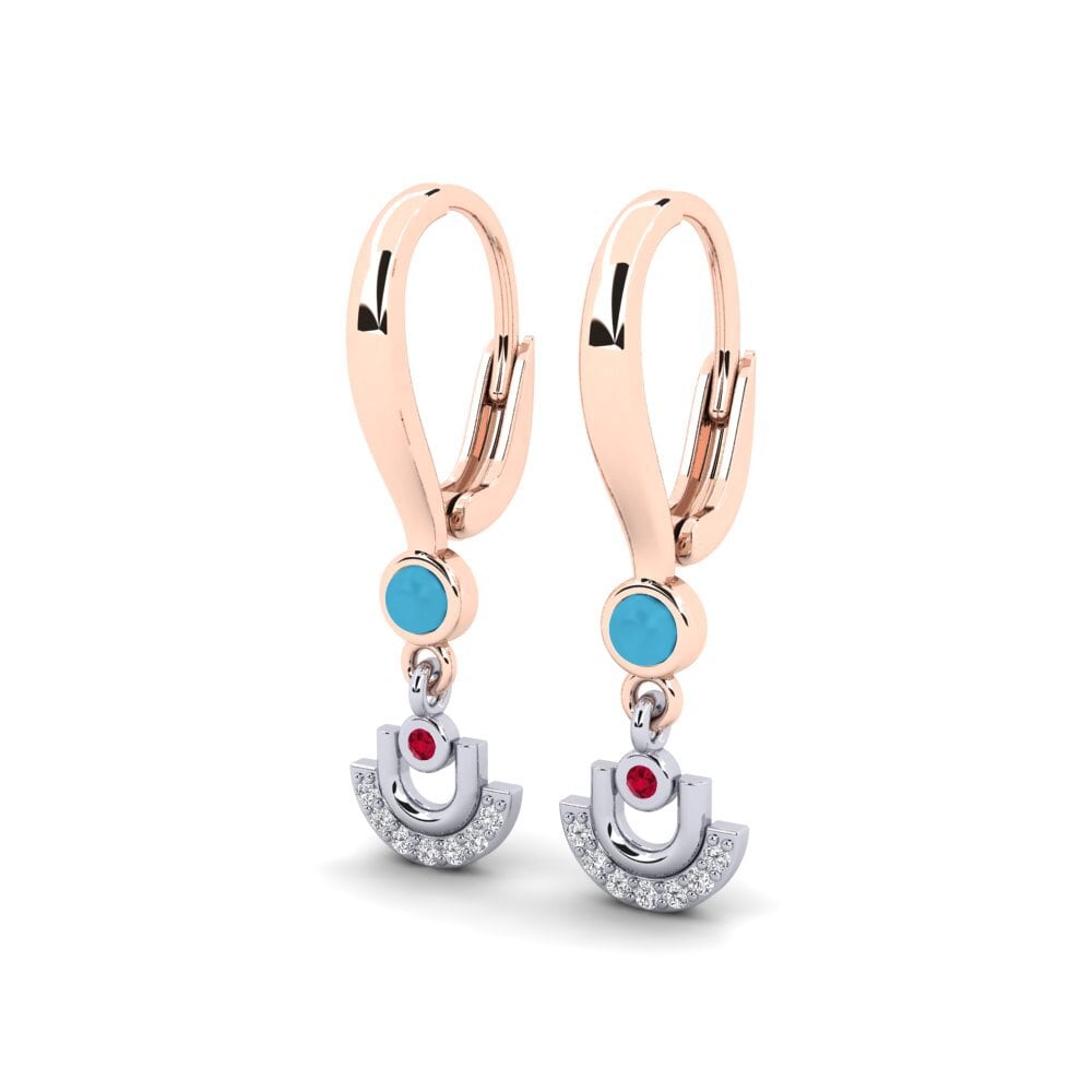 14K Rose & White Gold Earring Pisar