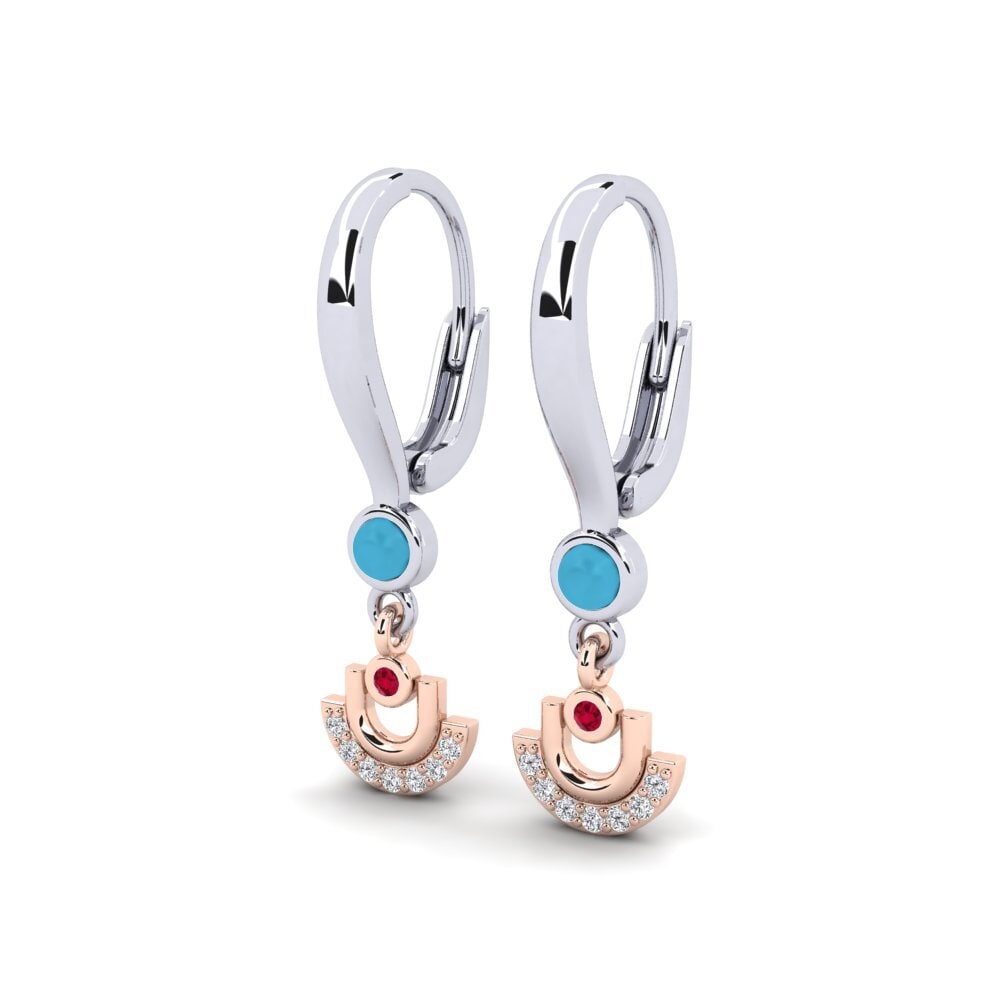 14k White & Rose Gold Women's Earring Pisar