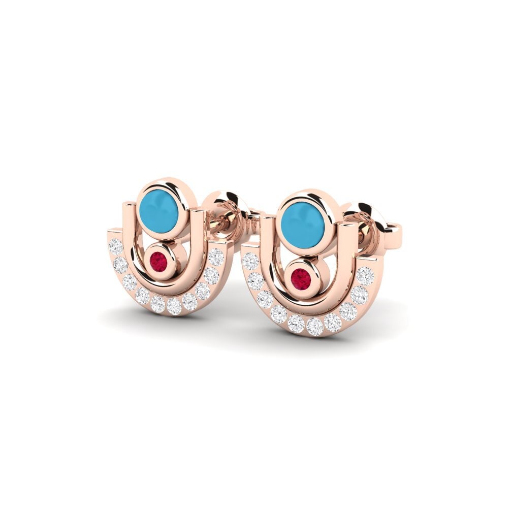 Or rose 375 Boucle d'oreille femme Sicilia
