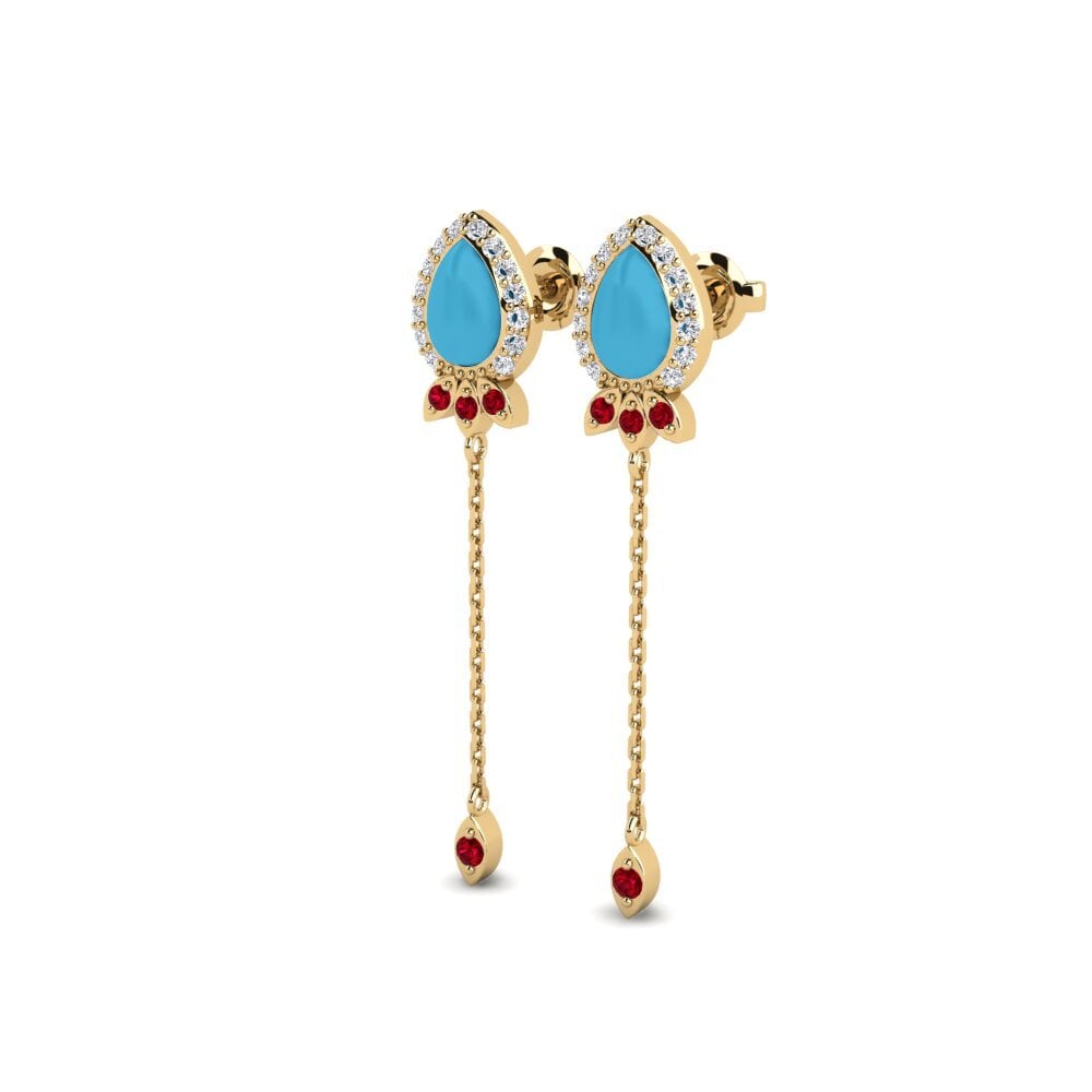 Đá Zirconia Đỏ Bông tai nữ Tirkiz